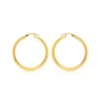 9K Yellow Gold 35mm Creole Hoop Earrings