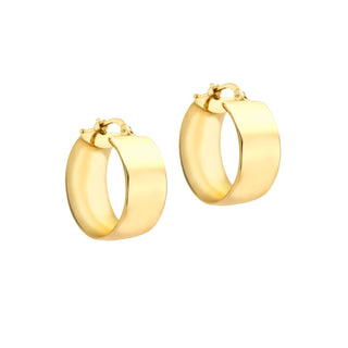 18K Yellow Gold 19mm Huggie Hoop Earrings