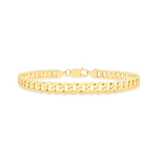 9K Yellow Gold 160 Flat Curb Bracelet /8"