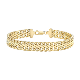 9K Yellow Gold Double Curb Bracelet 7.5"