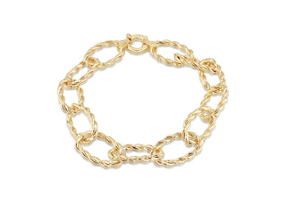 9K Yellow Gold Twisted Link Bracelet
